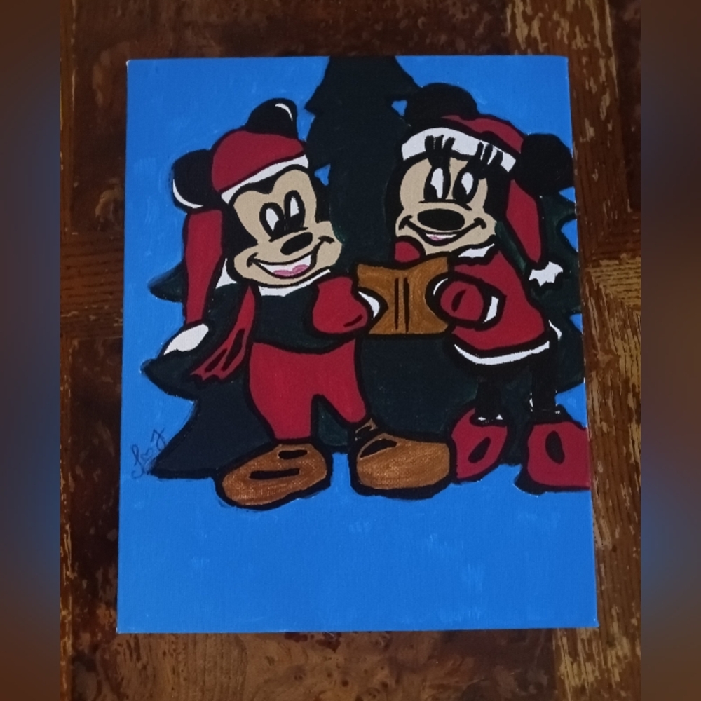 Minnie and Mickey Mouse Painting